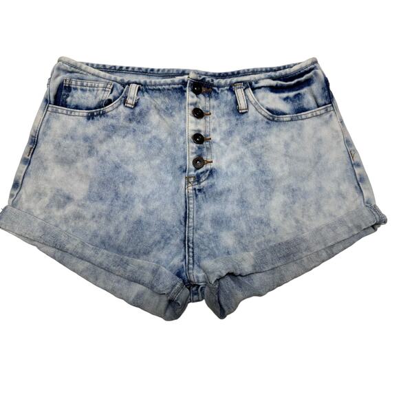 Forever 21 Acid Wash High Rise Shorts Women Size 30 - Picture 1 of 7